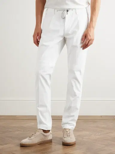 ELEVENTY Straight-Leg Pleated Cotton-Blend Twill Trousers - Men | Thumbnail 3 ELEVENTY Straight-Leg Pleated Cotton-Blend Twill Trousers - Men | Thumbnail 3