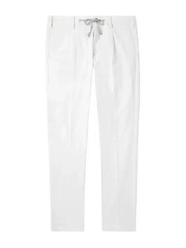 ELEVENTY Straight-Leg Pleated Cotton-Blend Twill Trousers - Men | Thumbnail 1 ELEVENTY Straight-Leg Pleated Cotton-Blend Twill Trousers - Men | Thumbnail 1