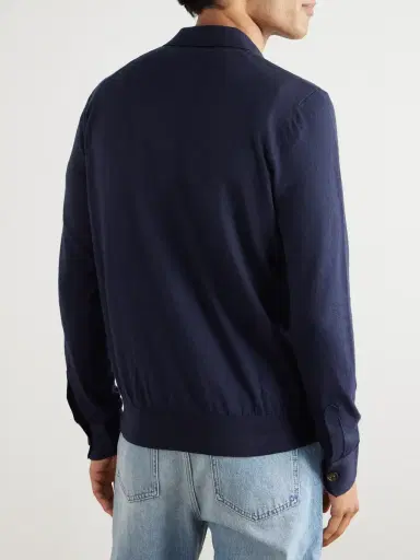 ELEVENTY Slim-Fit Cotton and Cashmere-Blend Polo Shirt - Men | Thumbnail 3 ELEVENTY Slim-Fit Cotton and Cashmere-Blend Polo Shirt - Men | Thumbnail 3