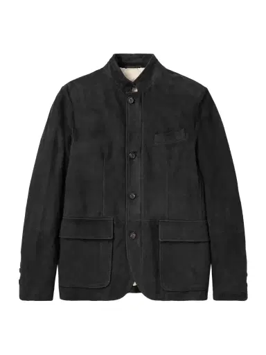 ELEVENTY Slim-Fit Nehru-Collar Padded Suede Down Jacket - Men | Thumbnail 1 ELEVENTY Slim-Fit Nehru-Collar Padded Suede Down Jacket - Men | Thumbnail 1