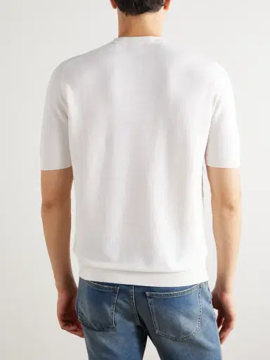 ELEVENTY Slim-Fit Ribbed Cotton T-Shirt - Men | Thumbnail 4 ELEVENTY Slim-Fit Ribbed Cotton T-Shirt - Men | Thumbnail 4