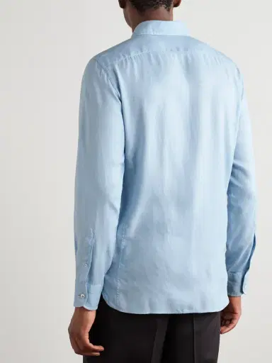 Tom Ford Button-Down Collar Lyocell Shirt - Men | Thumbnail 4 Tom Ford Button-Down Collar Lyocell Shirt - Men | Thumbnail 4