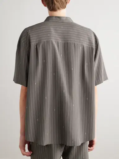 Saint Laurent Striped Silk Crepe de Chine Shirt - Men | Thumbnail 3 Saint Laurent Striped Silk Crepe de Chine Shirt - Men | Thumbnail 3