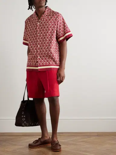 Valentino Garavani Camp-Collar Printed Cotton-Twill Shirt - Men | Thumbnail 2 Valentino Garavani Camp-Collar Printed Cotton-Twill Shirt - Men | Thumbnail 2