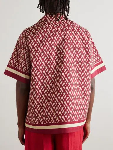 Valentino Garavani Camp-Collar Printed Cotton-Twill Shirt - Men | Thumbnail 3 Valentino Garavani Camp-Collar Printed Cotton-Twill Shirt - Men | Thumbnail 3