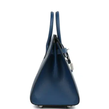 HERMÈS Hermes Birkin Sellier 25 Deep Bleu Madame Palladium Hardware | Thumbnail 4 HERMÈS Hermes Birkin Sellier 25 Deep Bleu Madame Palladium Hardware | Thumbnail 4