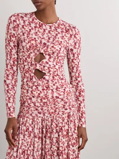 Isabel Marant Gladice Ruched Cutout Floral-print Stretch-jersey Top | Thumbnail 3 Isabel Marant Gladice Ruched Cutout Floral-print Stretch-jersey Top | Thumbnail 3