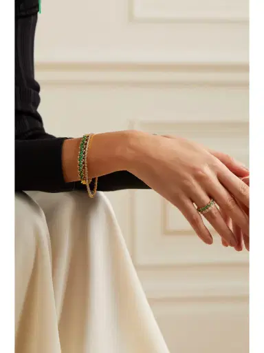 Suzanne Kalan 18-karat Gold, Emerald And Diamond Cuff | Thumbnail 5 Suzanne Kalan 18-karat Gold, Emerald And Diamond Cuff | Thumbnail 5