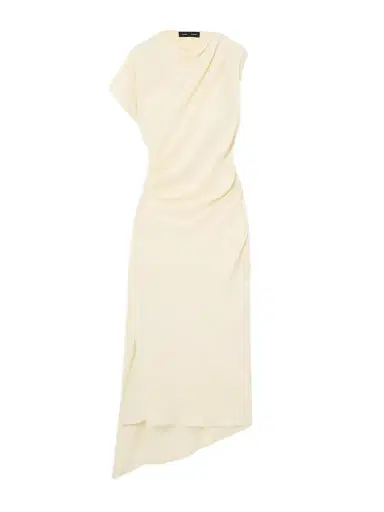 Proenza Schouler Hallie Draped Ruched Twill Midi Dress | Thumbnail 1 Proenza Schouler Hallie Draped Ruched Twill Midi Dress | Thumbnail 1