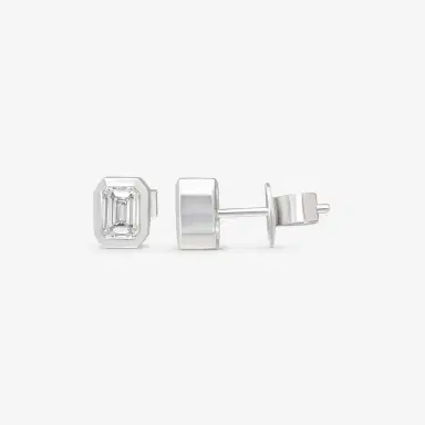 Ina Mar Ina Mar 18K White Gold 1.05 ctw Emerald Cut Diamond Stud Earrings by The Solist | Thumbnail 3 Ina Mar Ina Mar 18K White Gold 1.05 ctw Emerald Cut Diamond Stud Earrings by The Solist | Thumbnail 3