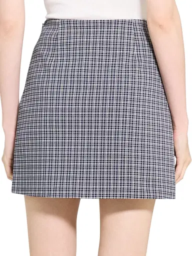 Theory Women's Plaid Knit A-Line Miniskirt - Almond Multi | Thumbnail 5 Theory Women's Plaid Knit A-Line Miniskirt - Almond Multi | Thumbnail 5