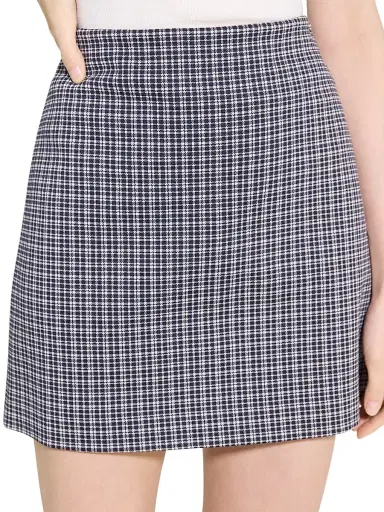 Theory Women's Plaid Knit A-Line Miniskirt - Almond Multi | Thumbnail 6 Theory Women's Plaid Knit A-Line Miniskirt - Almond Multi | Thumbnail 6