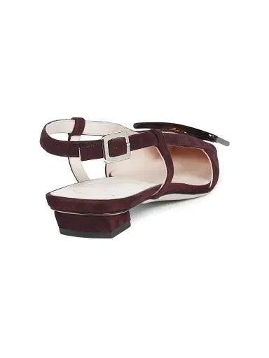 Roger Vivier Women's Belle Vivier 25MM Suede Slingback Ballerina Flats - Kraft Chiaro | Thumbnail 3 Roger Vivier Women's Belle Vivier 25MM Suede Slingback Ballerina Flats - Kraft Chiaro | Thumbnail 3