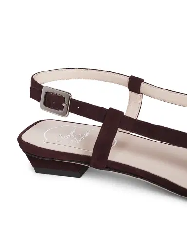 Roger Vivier Women's Belle Vivier 25MM Suede Slingback Ballerina Flats - Kraft Chiaro | Thumbnail 5 Roger Vivier Women's Belle Vivier 25MM Suede Slingback Ballerina Flats - Kraft Chiaro | Thumbnail 5