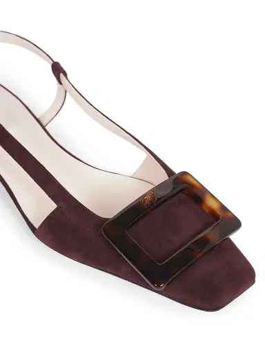 Roger Vivier Women's Belle Vivier 25MM Suede Slingback Ballerina Flats - Kraft Chiaro | Thumbnail 7 Roger Vivier Women's Belle Vivier 25MM Suede Slingback Ballerina Flats - Kraft Chiaro | Thumbnail 7