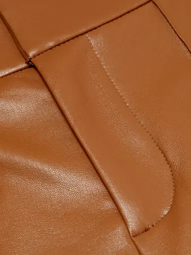 ALICE + OLIVIA Women's Dylan Wide-Leg Faux Leather Trousers - Camel | Thumbnail 7 ALICE + OLIVIA Women's Dylan Wide-Leg Faux Leather Trousers - Camel | Thumbnail 7