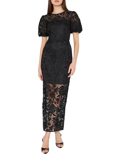 Milly Women's Yasmin Floral Lace Column Maxi Dress - Black | Thumbnail 3 Milly Women's Yasmin Floral Lace Column Maxi Dress - Black | Thumbnail 3