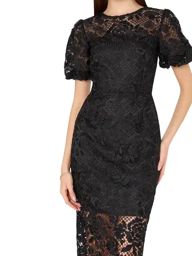 Milly Women's Yasmin Floral Lace Column Maxi Dress - Black | Thumbnail 4 Milly Women's Yasmin Floral Lace Column Maxi Dress - Black | Thumbnail 4