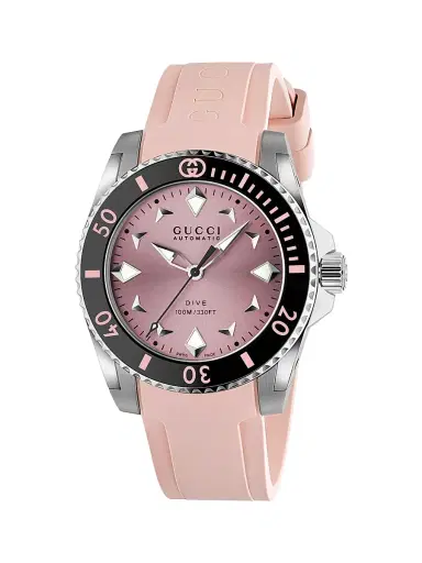 Gucci Men's Dive Stainless Steel, Ceramic & Rubber Strap Watch/36MM - Pink | Thumbnail 1 Gucci Men's Dive Stainless Steel, Ceramic & Rubber Strap Watch/36MM - Pink | Thumbnail 1
