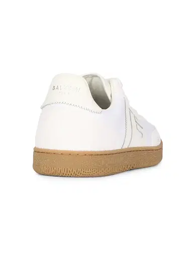 Balmain Women's Swan Leather & Suede Low-Top Sneakers - Blanc | Thumbnail 3 Balmain Women's Swan Leather & Suede Low-Top Sneakers - Blanc | Thumbnail 3
