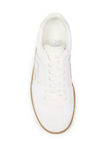 Balmain Women's Swan Leather & Suede Low-Top Sneakers - Blanc | Thumbnail 4 Balmain Women's Swan Leather & Suede Low-Top Sneakers - Blanc | Thumbnail 4