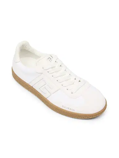 Balmain Women's Swan Leather & Suede Low-Top Sneakers - Blanc | Thumbnail 5 Balmain Women's Swan Leather & Suede Low-Top Sneakers - Blanc | Thumbnail 5