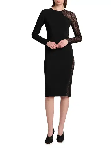 Stella McCartney Women's Sheer Paneled Knee-Length Dress | Thumbnail 2 Stella McCartney Women's Sheer Paneled Knee-Length Dress | Thumbnail 2