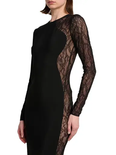 Stella McCartney Women's Sheer Paneled Knee-Length Dress | Thumbnail 6 Stella McCartney Women's Sheer Paneled Knee-Length Dress | Thumbnail 6