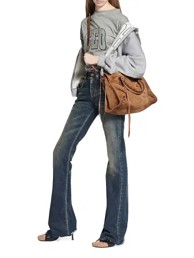 Balenciaga Women's Le City Suede Tote Bag - Camel | Thumbnail 2 Balenciaga Women's Le City Suede Tote Bag - Camel | Thumbnail 2
