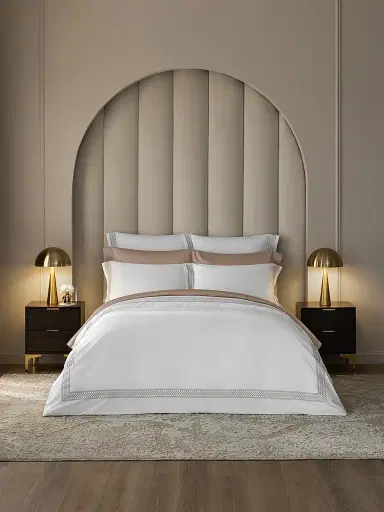Togas Persephone Sheets & Pillowcases Collection - White With Beige King | Thumbnail 2 Togas Persephone Sheets & Pillowcases Collection - White With Beige King | Thumbnail 2