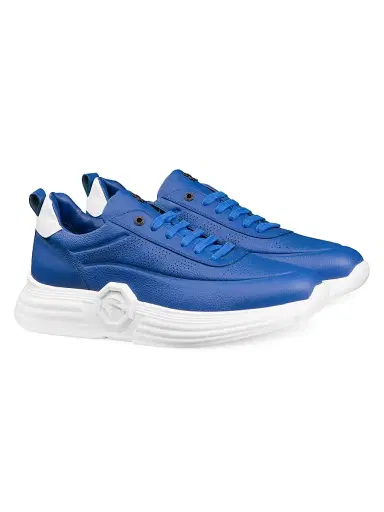 Stefano Ricci Men's Functional Calfskin Leather Sneakers - Blue | Thumbnail 2 Stefano Ricci Men's Functional Calfskin Leather Sneakers - Blue | Thumbnail 2