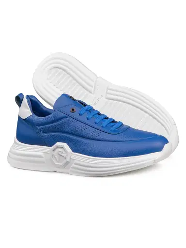 Stefano Ricci Men's Functional Calfskin Leather Sneakers - Blue | Thumbnail 3 Stefano Ricci Men's Functional Calfskin Leather Sneakers - Blue | Thumbnail 3