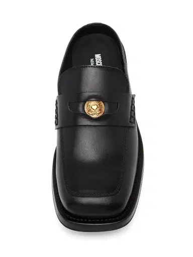 MOSCHINO Men's Leather Open Back Penny Loafers - Black - Size 13 | Thumbnail 4 MOSCHINO Men's Leather Open Back Penny Loafers - Black - Size 13 | Thumbnail 4