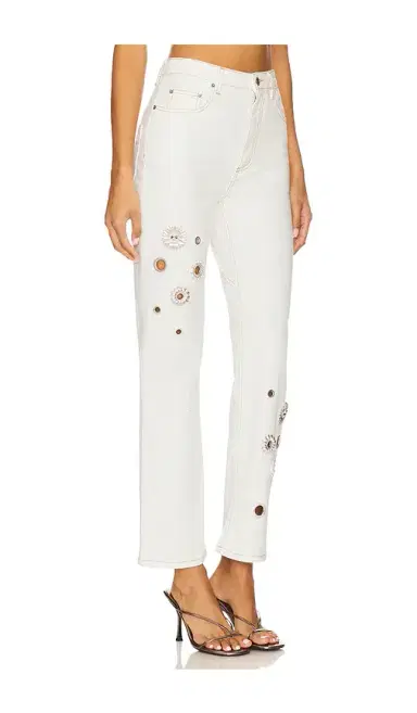 AREA Crystal Grommet Straight Leg Jean | Thumbnail 2 AREA Crystal Grommet Straight Leg Jean | Thumbnail 2