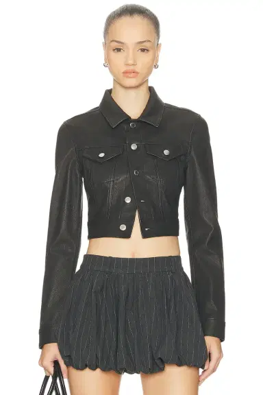 Alexander Wang Shrunken Trucker Jacket | Thumbnail 1 Alexander Wang Shrunken Trucker Jacket | Thumbnail 1