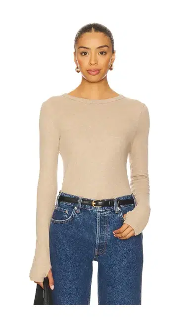 Enza Costa New Classic Long Sleeve Crew Top | Thumbnail 1 Enza Costa New Classic Long Sleeve Crew Top | Thumbnail 1