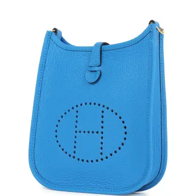 HERMÈS Hermes Evelyne TPM New Bleu Hyrda Clemence Gold Hardware | Thumbnail 5 HERMÈS Hermes Evelyne TPM New Bleu Hyrda Clemence Gold Hardware | Thumbnail 5