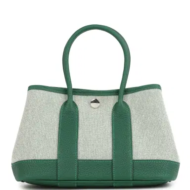 HERMÈS Hermes Garden Party Neo 23 Vert Moyen-Ecru Toile H Canvas and Vert Moyen Negonda Palladium Hardware | Thumbnail 3 HERMÈS Hermes Garden Party Neo 23 Vert Moyen-Ecru Toile H Canvas and Vert Moyen Negonda Palladium Hardware | Thumbnail 3