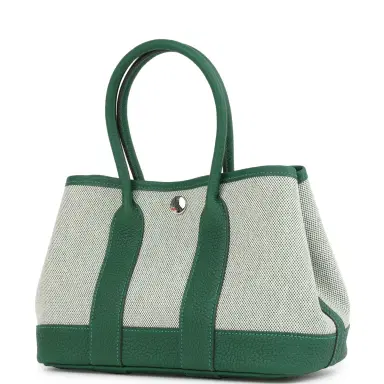 HERMÈS Hermes Garden Party Neo 23 Vert Moyen-Ecru Toile H Canvas and Vert Moyen Negonda Palladium Hardware | Thumbnail 4 HERMÈS Hermes Garden Party Neo 23 Vert Moyen-Ecru Toile H Canvas and Vert Moyen Negonda Palladium Hardware | Thumbnail 4