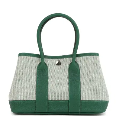 HERMÈS Hermes Garden Party Neo 23 Vert Moyen-Ecru Toile H Canvas and Vert Moyen Negonda Palladium Hardware | Thumbnail 1 HERMÈS Hermes Garden Party Neo 23 Vert Moyen-Ecru Toile H Canvas and Vert Moyen Negonda Palladium Hardware | Thumbnail 1