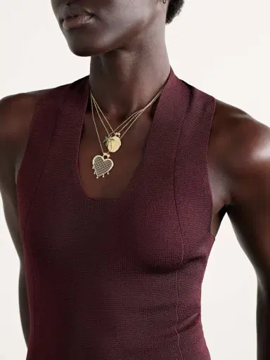 Yvonne Léon Minaudière Coeur 9- And 18-karat Gold, Agate And Diamond Necklace | Thumbnail 5 Yvonne Léon Minaudière Coeur 9- And 18-karat Gold, Agate And Diamond Necklace | Thumbnail 5