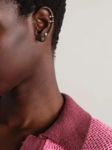 Jennifer Meyer Small Illusion 18-karat Gold Emerald Earrings | Thumbnail 4 Jennifer Meyer Small Illusion 18-karat Gold Emerald Earrings | Thumbnail 4