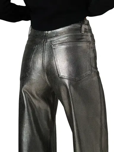 Joe's Jeans Women's The Mia Foiled Wide-Leg Ankle Crop Jeans - Pewter Foil | Thumbnail 7 Joe's Jeans Women's The Mia Foiled Wide-Leg Ankle Crop Jeans - Pewter Foil | Thumbnail 7