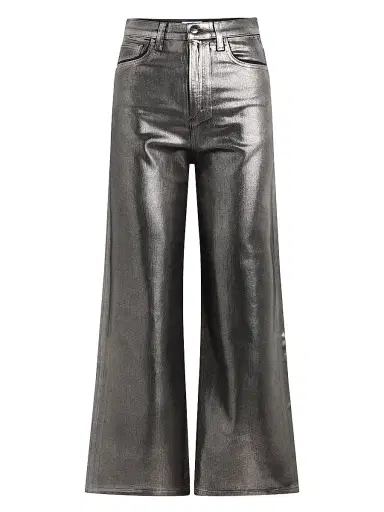Joe's Jeans Women's The Mia Foiled Wide-Leg Ankle Crop Jeans - Pewter Foil | Thumbnail 1 Joe's Jeans Women's The Mia Foiled Wide-Leg Ankle Crop Jeans - Pewter Foil | Thumbnail 1