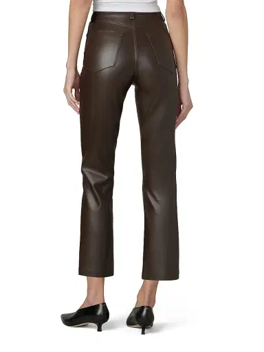 Joe's Jeans Women's The Lyra Faux Leather Slim-Leg Ankle Crop Pants - Dark Chocolate | Thumbnail 5 Joe's Jeans Women's The Lyra Faux Leather Slim-Leg Ankle Crop Pants - Dark Chocolate | Thumbnail 5