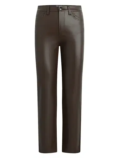 Joe's Jeans Women's The Lyra Faux Leather Slim-Leg Ankle Crop Pants - Dark Chocolate | Thumbnail 1 Joe's Jeans Women's The Lyra Faux Leather Slim-Leg Ankle Crop Pants - Dark Chocolate | Thumbnail 1