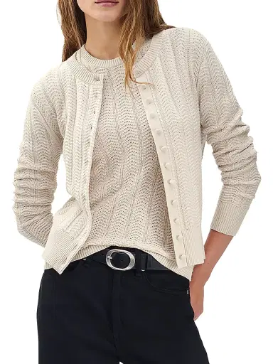 rag & bone Women's Francesca Wool-Blend Cardigan - Oat Multi | Thumbnail 3 rag & bone Women's Francesca Wool-Blend Cardigan - Oat Multi | Thumbnail 3
