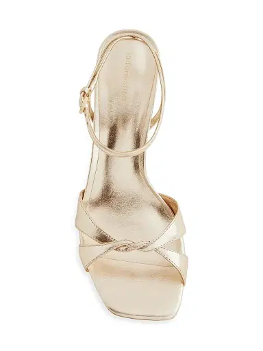 Reformation Women's Margot 75MM Metallic Leather Wedge Sandals - Gold - Size 5.5 | Thumbnail 3 Reformation Women's Margot 75MM Metallic Leather Wedge Sandals - Gold - Size 5.5 | Thumbnail 3