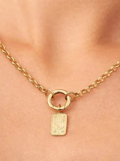 Oradina Women's 14K Yellow Gold Pendant Charm - Gold Moon | Thumbnail 2 Oradina Women's 14K Yellow Gold Pendant Charm - Gold Moon | Thumbnail 2