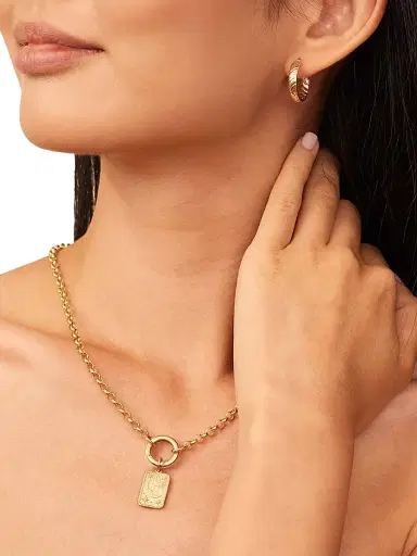 Oradina Women's 14K Yellow Gold Pendant Charm - Gold Moon | Thumbnail 4 Oradina Women's 14K Yellow Gold Pendant Charm - Gold Moon | Thumbnail 4